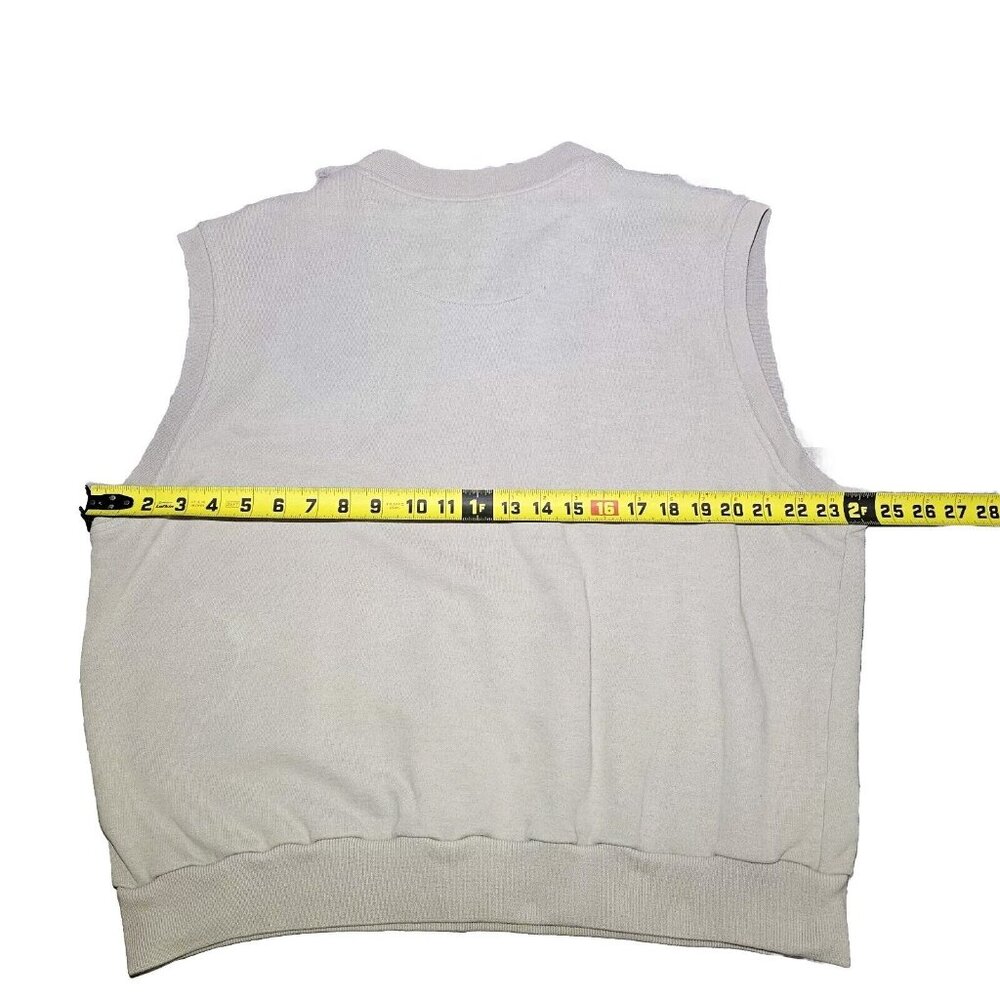 Vintage Nike Mens Golf Vest Sweater Beige V-Neck Pullover Robert Jones Trail - Picture 9 of 11